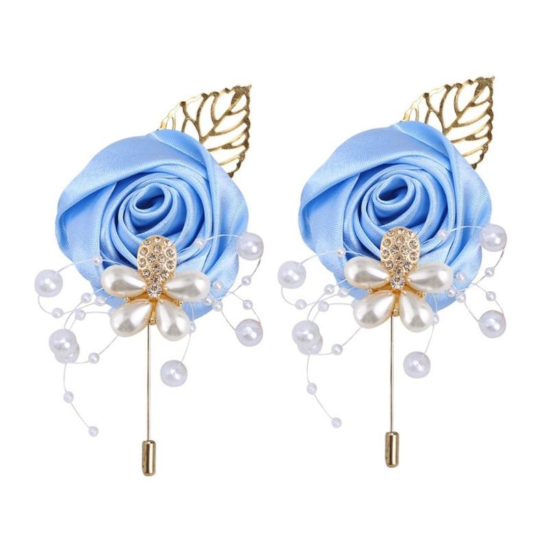 Exquisite Corsage Corsage Artificial Flower for Wedding Bridesmaids and Groomsmen Artificial Flower and Pearls