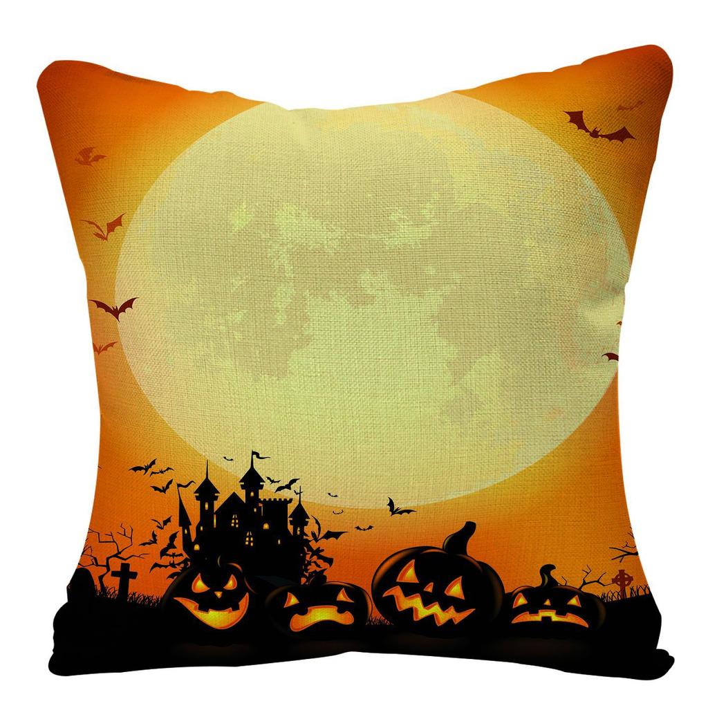 New Halloween Pumpkin Festival Linen Pillow Cover Home Festive Sofa Pillow Cover Premium Durable Quality Useful