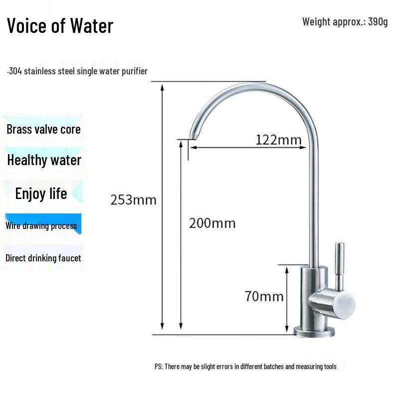 Shuizhisheng 304 Stainless Steel Gooseneck Direct Drinking Kitchen Faucet