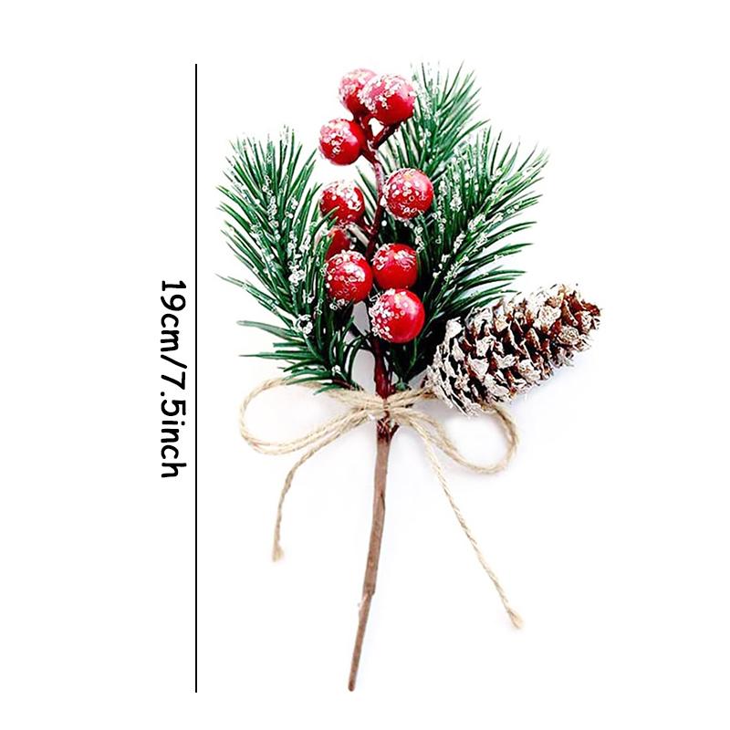 Christmas Decoration Artificial Plant Pine Branch Christmas Tree Pendants Xmas Circle Ornaments New Year Home Party Supplies