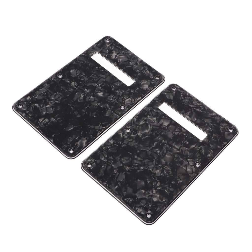 2Pcs Electric Guitar Backplate Guitar Cavity Cover Plate Pickguard PVC for Replacement Black