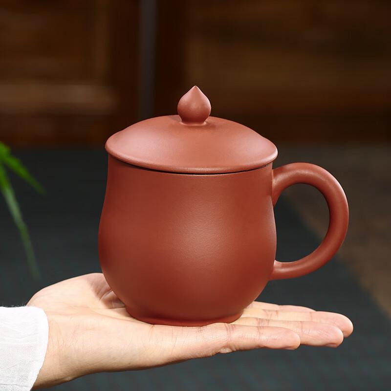 TLAKEHO Yixing Zisha Purple Clay Tea Cup with Lid