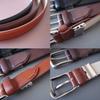 [Tochigi Leather] Made In Japan Men's Business & Casual Belt, Large Size, PIN Buckle, Up To 110cm, TGB-5018 (tan)
