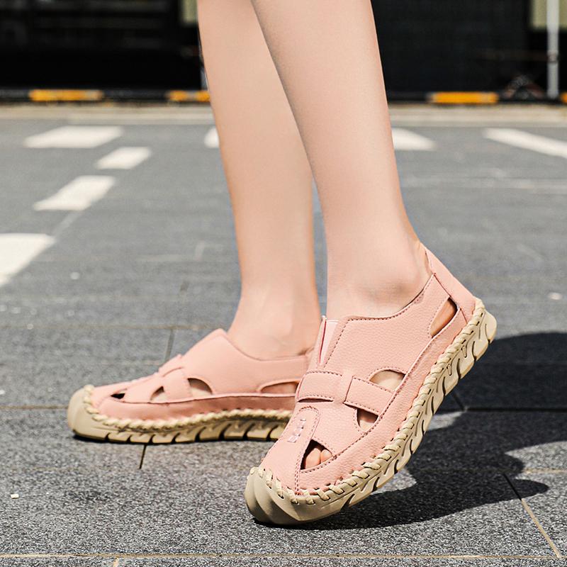 Women's Sandals Summer Pink Mary Jane Men Beach Shoes Closed Toe Casual Walking Sandals Plus Size