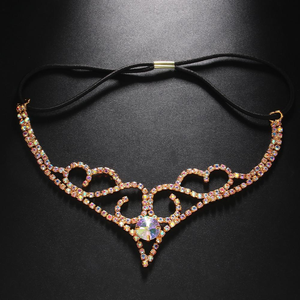 Stonefans Rhinestone Drop Forehead Head Chain Headwear Jewelry Drag Queen Accessories Tribal Belly Dance Headpiece for Women