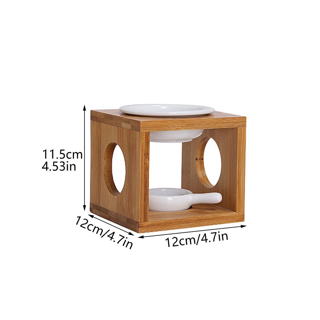 Wooden Ceramic Aromatherapy Burner Creative 3 Sided Essential Oil Candle Holder Home Decor Gift