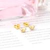 Small Butterfly Earrings with Shiny White Zirconia Tiny Delicate Studs for Girls Teenagers Surgical Steel PVD 18K Ears Jewelry