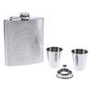 7oz Silver Portable 304 Stainless Steel Flagon Whiskey Vodka Wine Pot Hip Flask Set Alcohol Drinking Funnel Cup Set