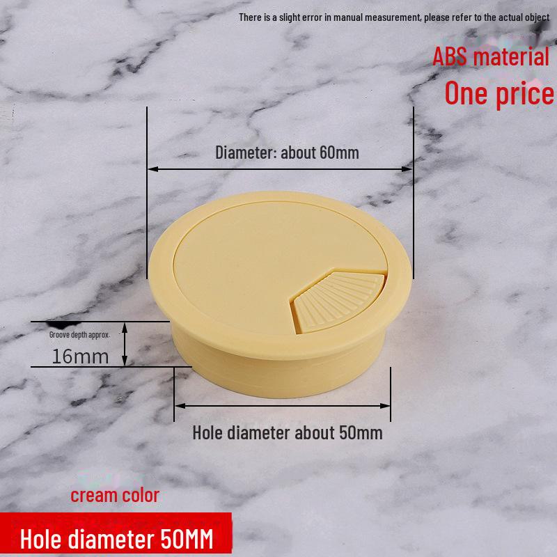 ABS Round Wire Desk Grommet Cover for Desktop Cable Management and Furniture Cabinet Hardware.