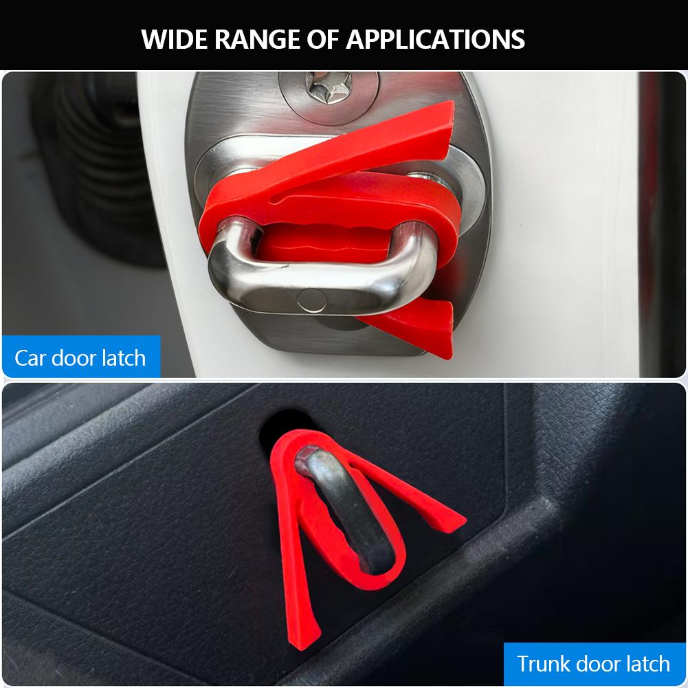 4Pcs Universal Car Door Lock Protector Pads Thickened Silicone Anti-Collision Door Lock Sleeve Noise Reduction Cushion Bumper Cover