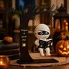 Scary Halloween Window Hangings Funny Swing Ornament Witch/Skeleton/Mummy/Pumpkin Ghost Sitting on Haunted House Theme Decorations Reading