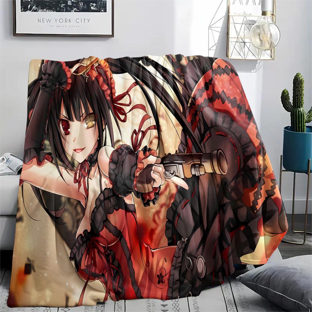 1PC Kurumi Print Flannel Blanket, High quality All Seasons, Home Decor, Warmth and Comfort, Perfect for Christmas Gifts