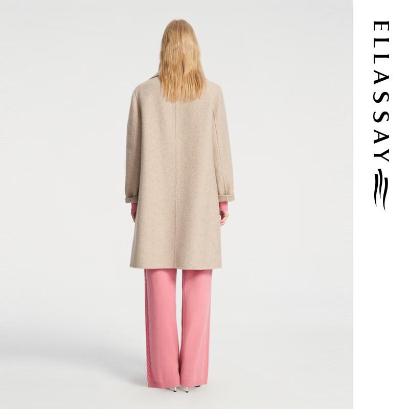 ELLASSAY Women's Cashmere Boucle Double-Breasted Wool Coat