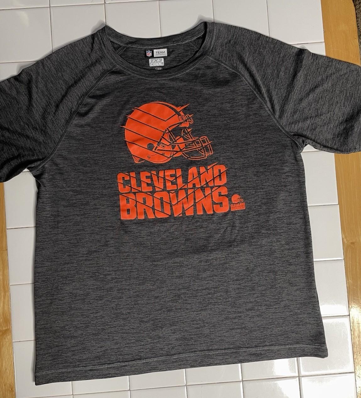 Cleveland Browns Mens Large NFL Team Apparel Gray TX3 Cool Unisex T-Shirt XXL
