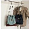Women's Retro Plaid Hand-Carry Crossbody Commuter Bag, Autumn/Winter Portable Bucket Style