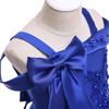 Girls' Off-Shoulder Spaghetti Strap Beaded Flower Princess Wedding Dress