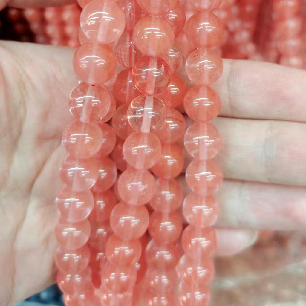Red Watermelon Crystal Round Beads for Jewelry Making - Loose Beads, DIY Accessories, Semi-Finished Materials