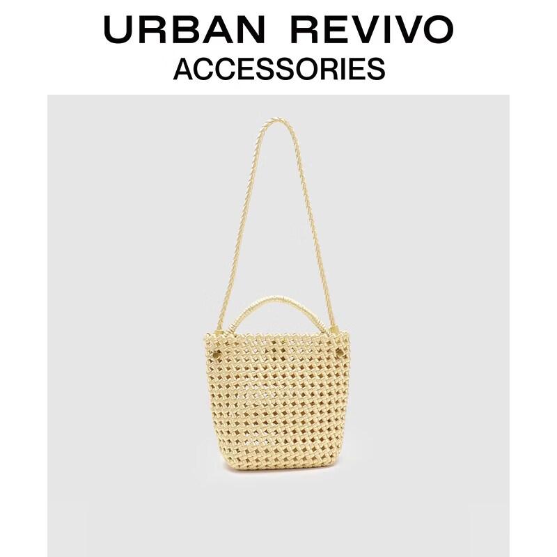 URBAN REVIVO Woven Hollow Out Handbag One Size