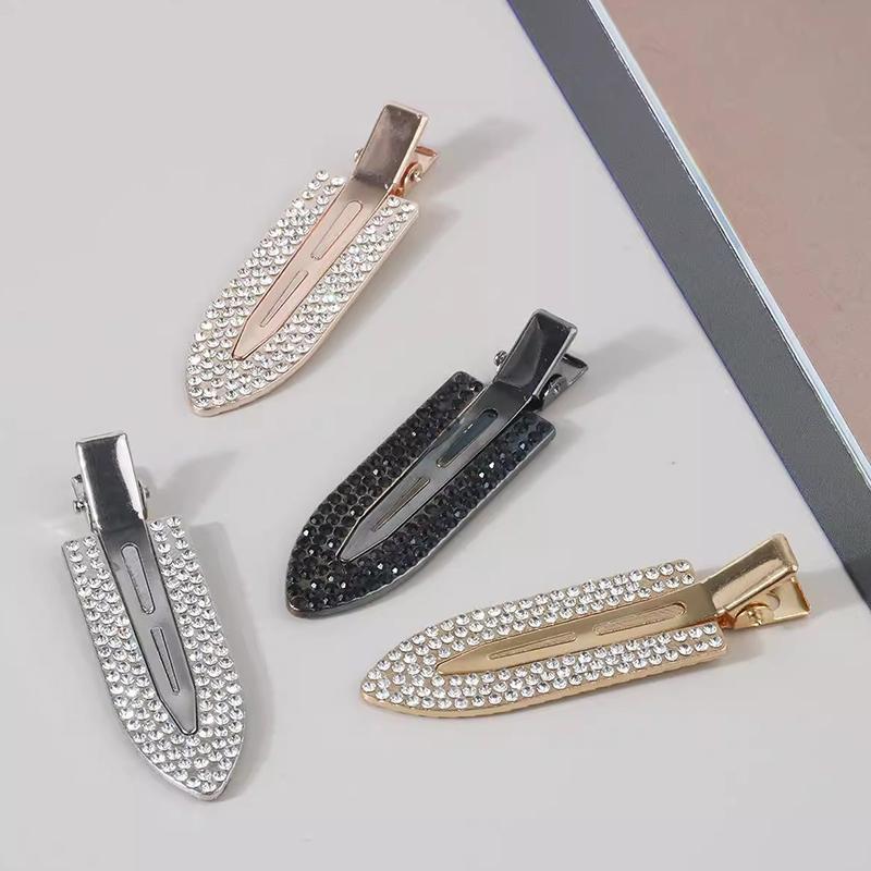 Alloy Diamond Seamless Hairpin Fashion Creative Shovel Shaped Duckbill Clip Rhinestone Bangs Clips For Girls Hair Accessories
