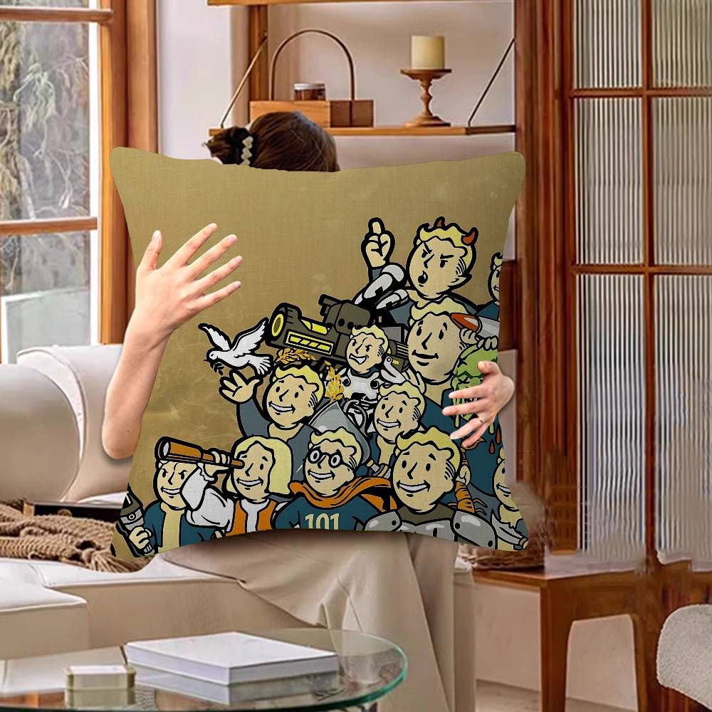 Game FFallouts Pillow Covers Cartoon Sofa Decorative Home Doublesided Printing Short Plush Cute Cushion Cover