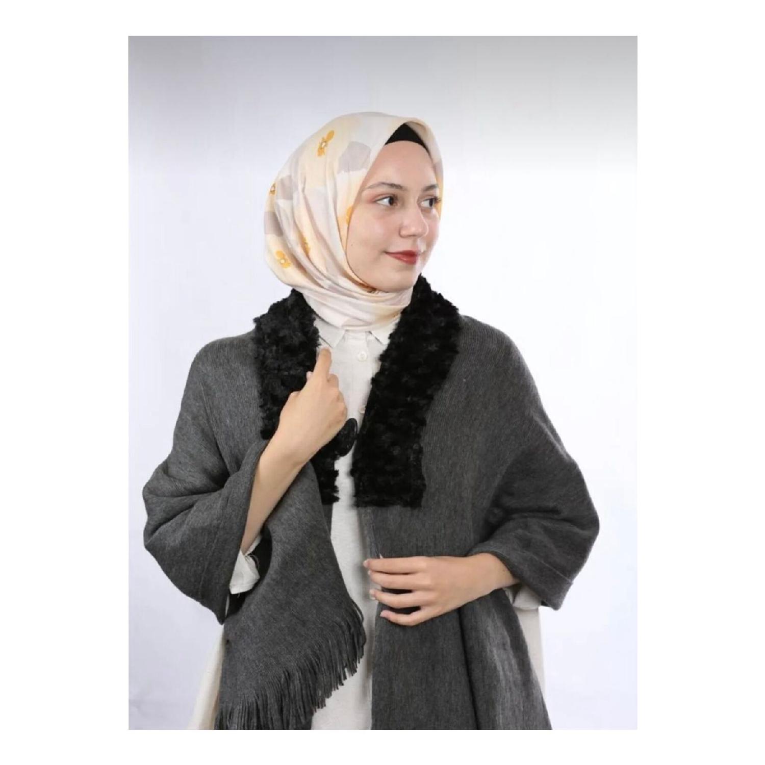 

Fur Winter And Seasonal Shoulder Shawl 70 x 180 Темно-синій