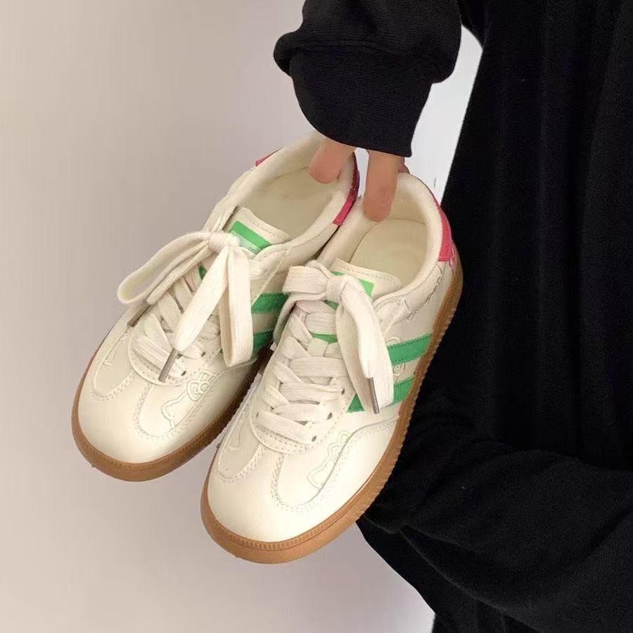 Popular leather board shoes women's 2025 spring and summer new versatile Korean platform white shoes niche shoes German training shoes