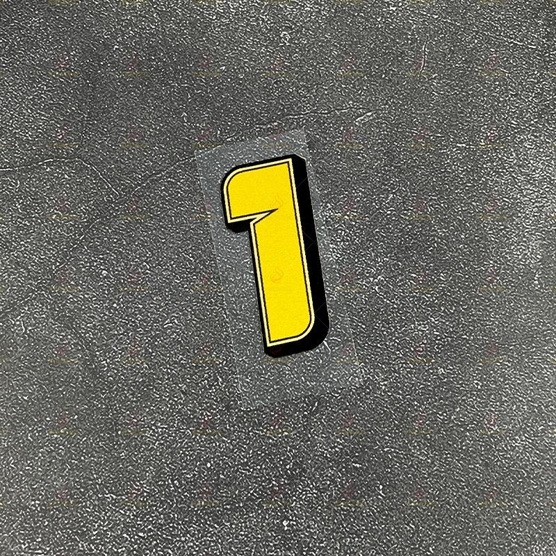 1 Stück Motorräder Goldene Zahlen Aufkleber Wasserdicht für Motorradhelm Verkleidung Kraftstofftank Topcase Roller Universelle Vinyl Aufkleber