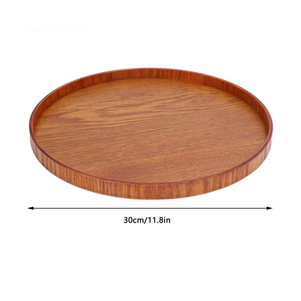 Wood Snack Tray Round Serving Tray Durable Dessert Tray  Tea Serving