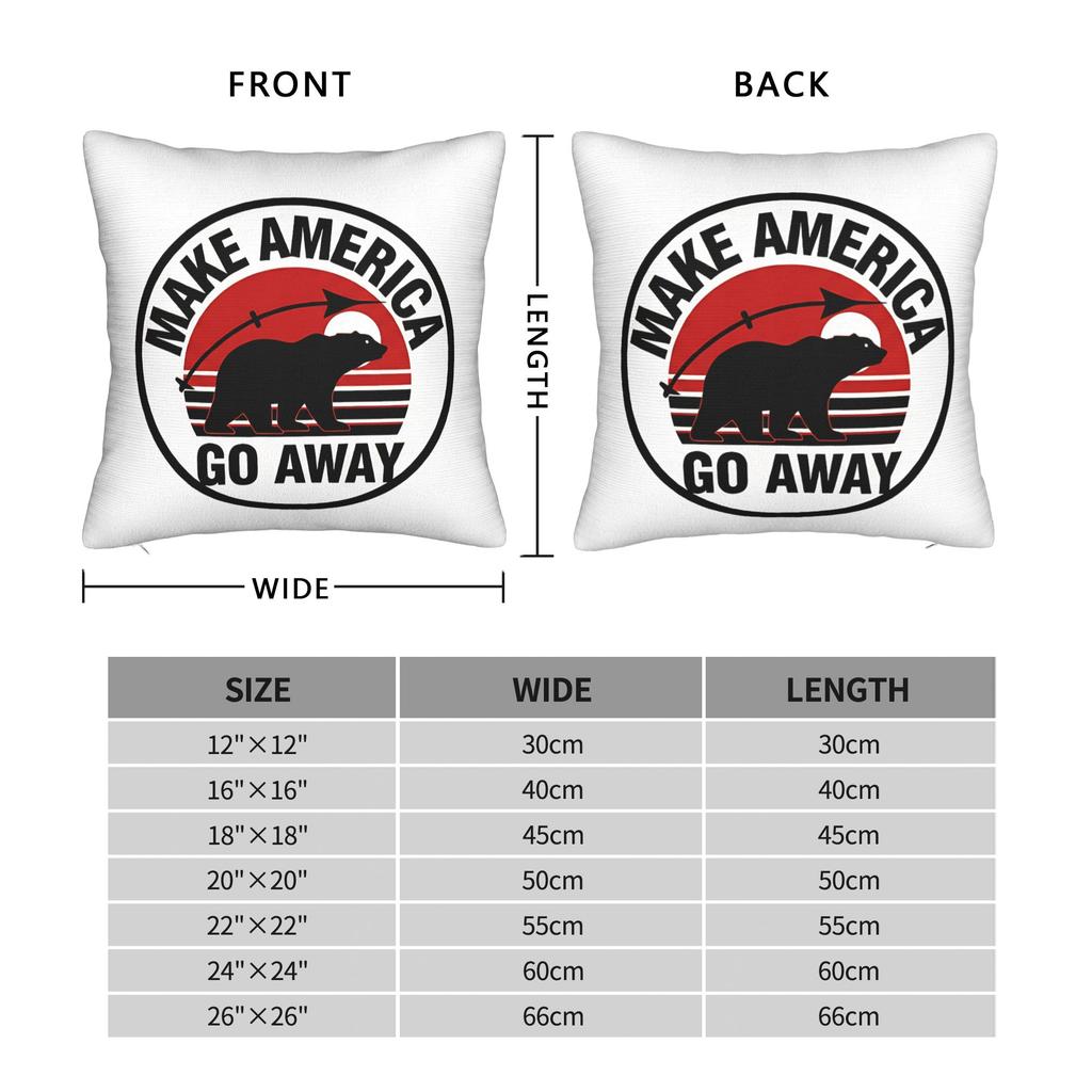 MAGAMake American Go Away Square Pillow Case Greenland Cushion Cover Customized Zipper Decorative Pillowcover for Car 40x40cm