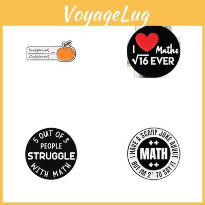 Academic Math Creative Series Cartoon Brooches Unique Metal Pins For Students Gifts