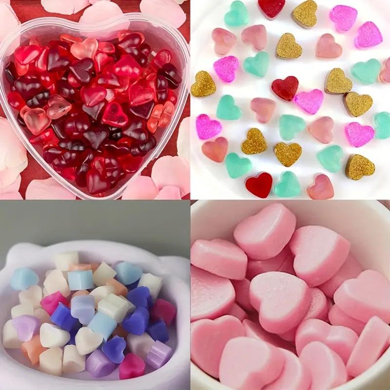 55 Mini Heart Shapes Silicone Soap Crayon Ice Cube Candy Decoration Chocolate Mold, Reusable Cake Mold Baking Kitchen Supplies