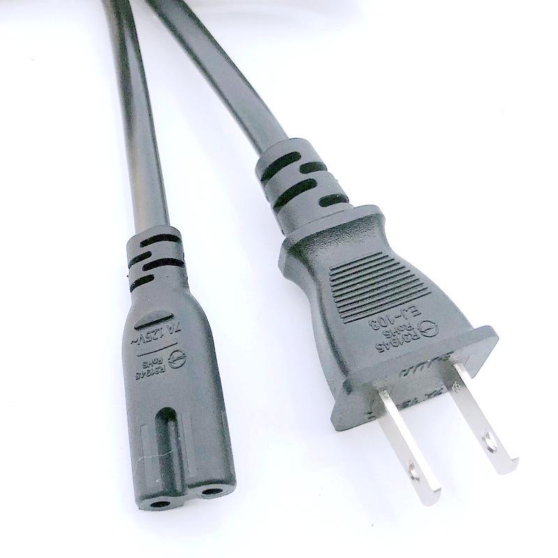 BSMI-Certified Taiwan Power Cord, 3-Pin Plug with Figure-Eight or Cloverleaf Connector for Coffee Machines & Speakers