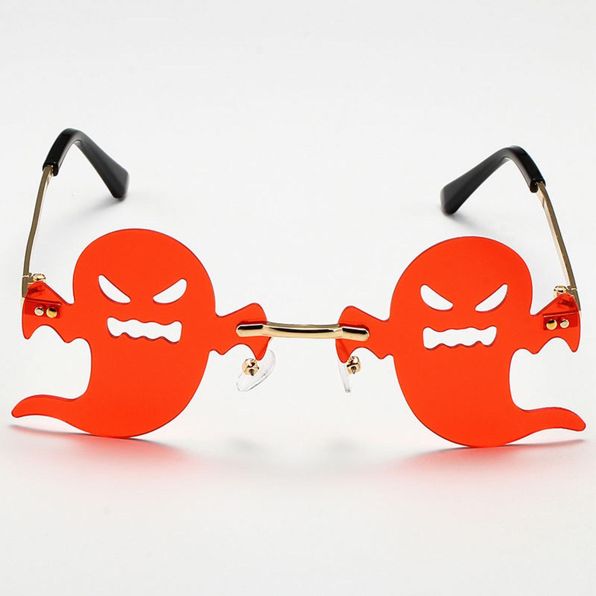 

Солнцезащитные очки-призраки на Хэллоуин Новые забавные солнцезащитные очки без оправы Солнцезащитные очки для вечеринок и танцев для мужчин и женщин Очки-призраки красный