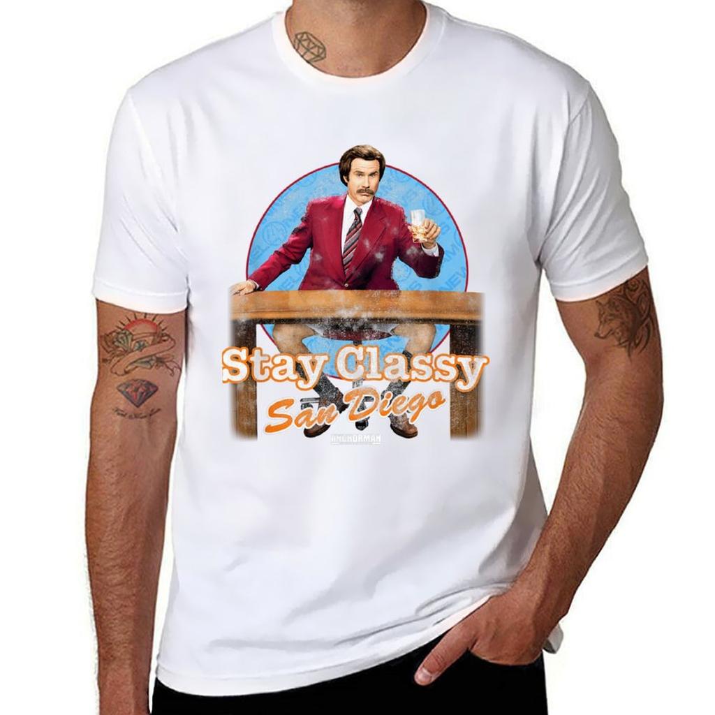 Anchorman T-Shirt Plus Size Simple Casual Top