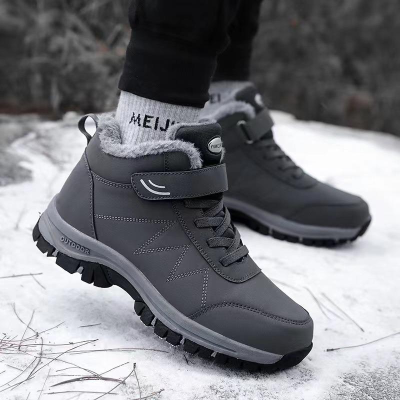 Middle-aged Walking Shoes Autumn and Winter Velvet Winter Round Head Cotton Warm Thickened Shoes Men's Shoes