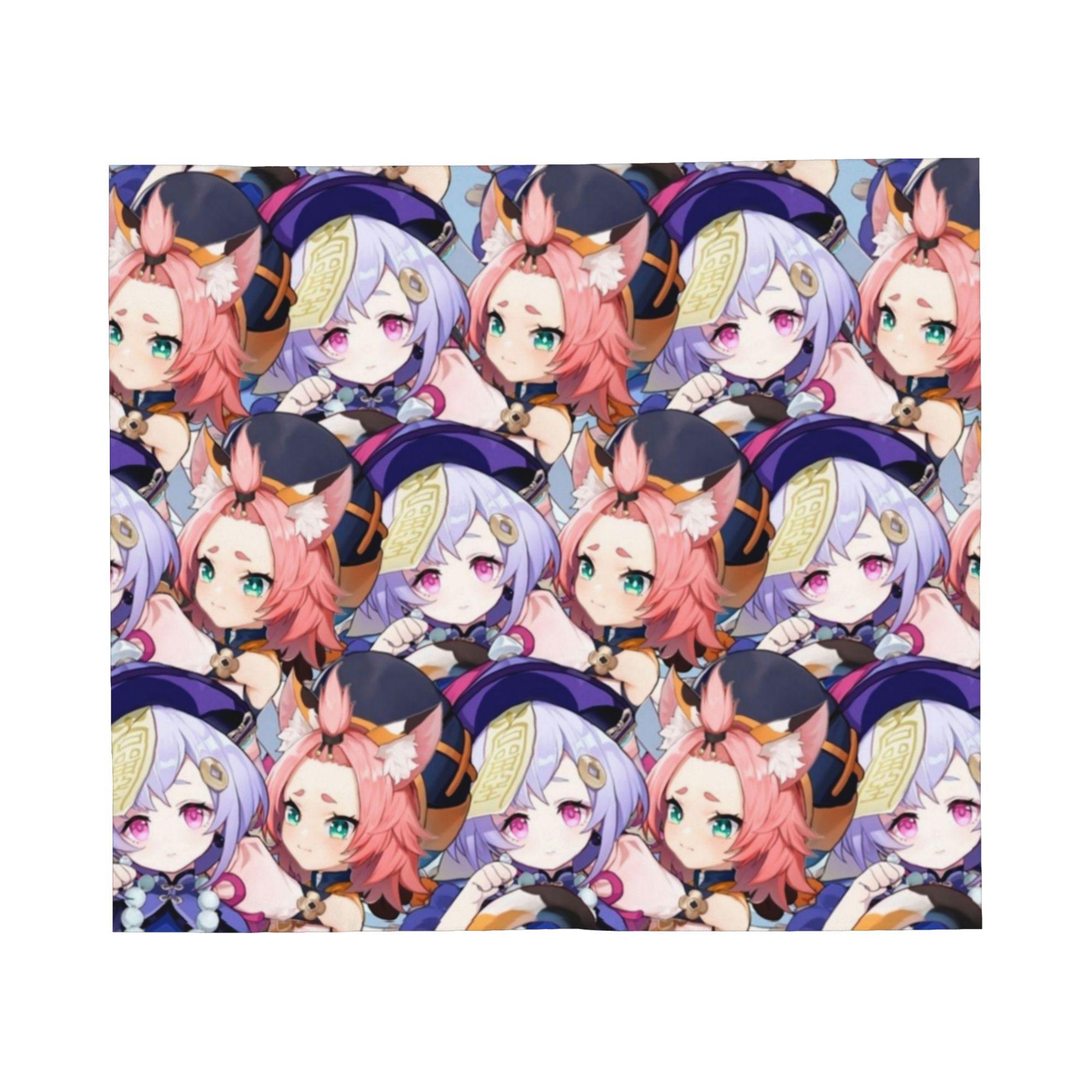 Ци Ци Диона Кацлейн Пледы Флис Принт Genshin Impact Игра Многофункциональный Очень Теплый Плед для Кровати Офиса Покрывала 30x40in