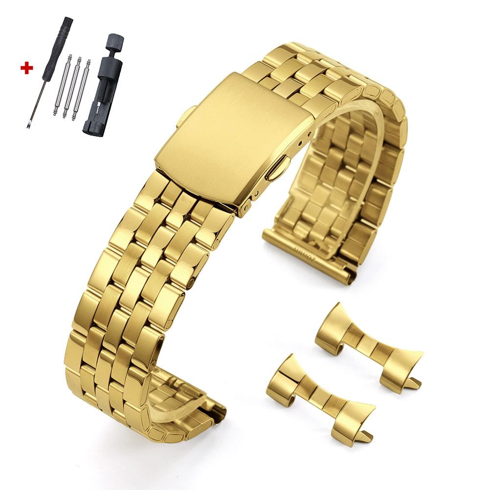 Stainless Steel Watch Bracelet Universal 12mm 14mm 16mm 18mm 20mm 22mm 24mm Straps Folding Safety Buckle for Women Watch Band
