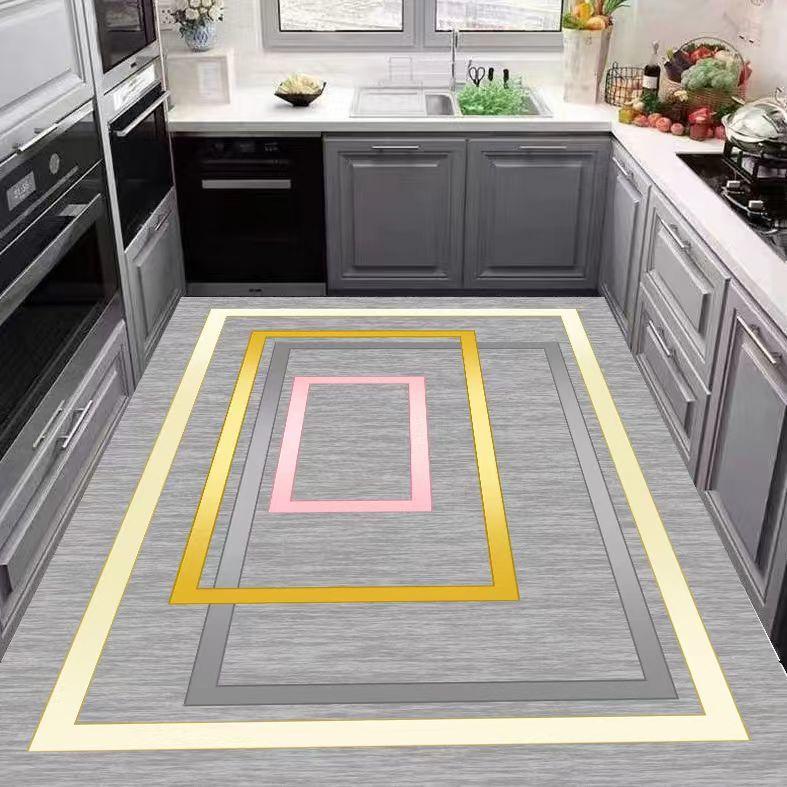 Teppich für Küche PVC Bodenmatte Wasserdicht Lederteppiche Langer Läufer Ölfest Rutschfest Fußmatten Japanische Heimdekoration Teppiche