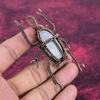 Rainbow Moonstone Pendant Copper Wire Wrapped Jewelry Beetle Gemstone Pendant