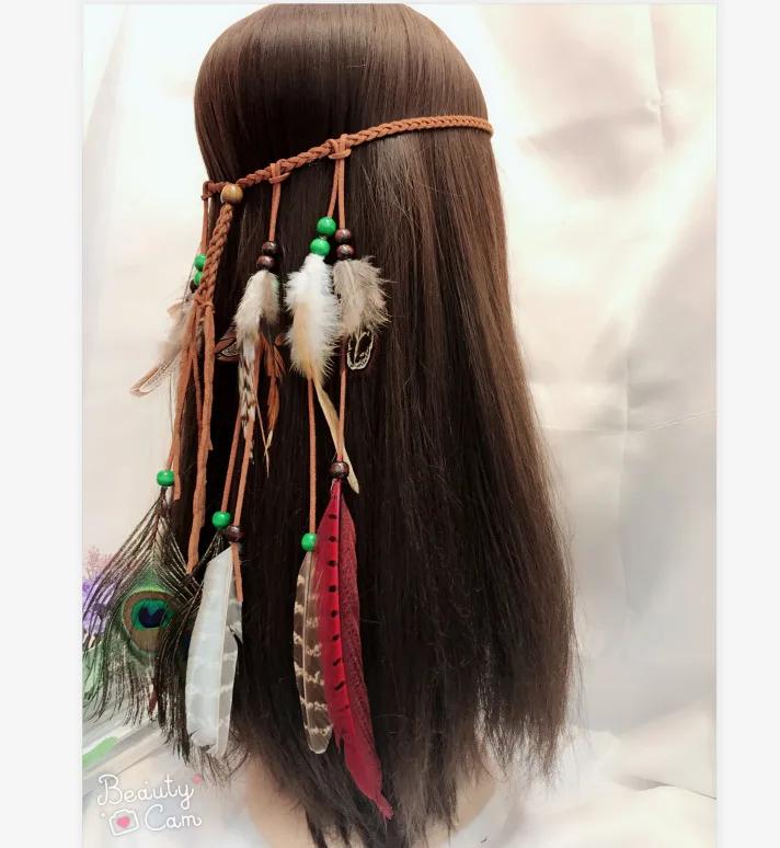 Fashion Vintage Indian Style Feather Headband Peacock Feather Headband Bohemian Headband Acceessories Creative Gifts Decoration