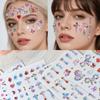 4pcs Assorted Colored Face Gem and Body Jewelry Rhinestone Stickers