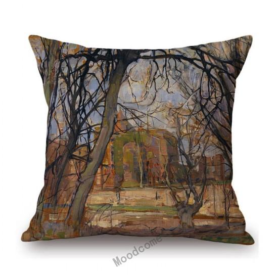 Modern Abstract Art Geomtric Lines Red Blue Yellow Piet Mondrian Oil Painting Home Decorative Pillow Case Linen Cushion Cover