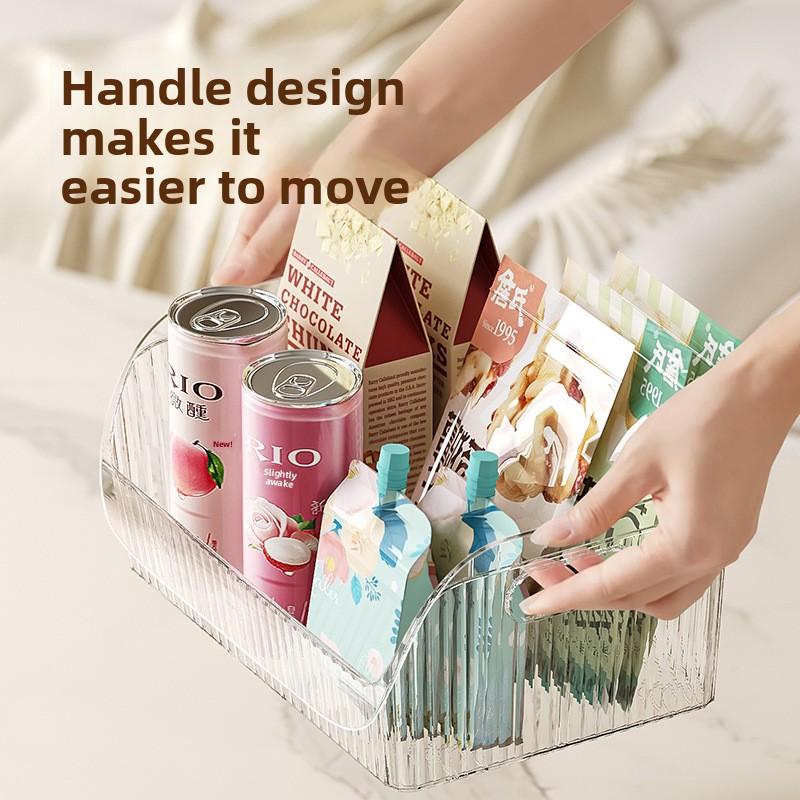 Large Clear Divided Desktop Storage Box Multi functional Space Saving Organizer for Home Disposable Cups Snacks Sorting