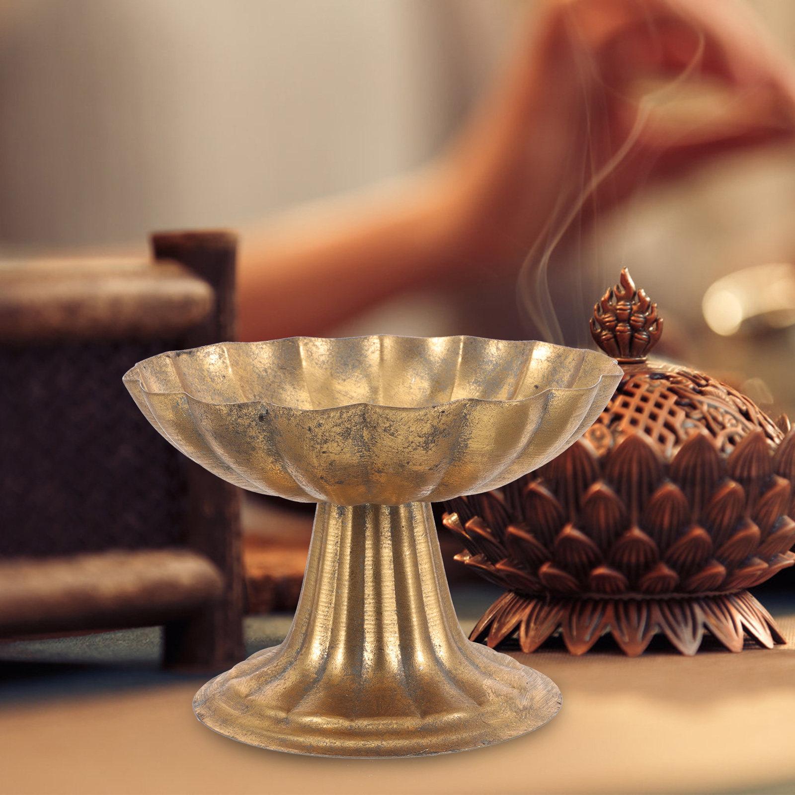 

Metal Buddhist Fruit Plate Exquisite Temple Offering Tray Creative Fruit Snack Storage Tray Decorative Tribute Dish for Altar China Mainland