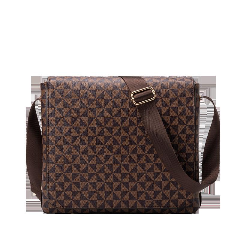 New Fashion Men's Crossbody Bag Horizontal Casual Computer Briefcase Printed Business Bag Flip Shoulder Bag
