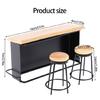 3Pieces Wood Miniature Bar Counter Set For Doll House Display Includes 2 Bar Stools Fine Detailing for Scene Display Use