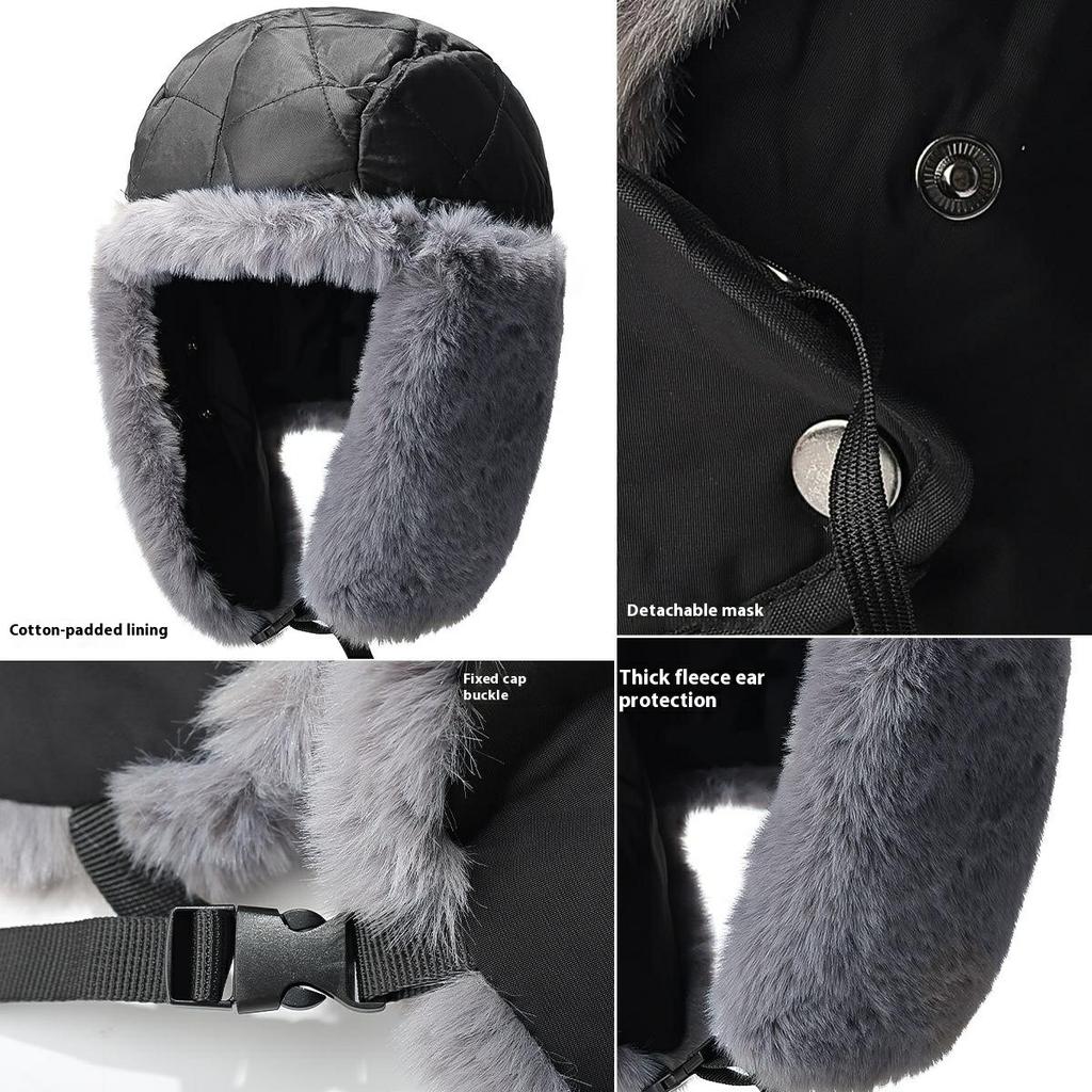 Winter Trapper Hat Thick Fleece Lined Ear Flap Windproof Cap for Men Outdoor Cycling/Hiking