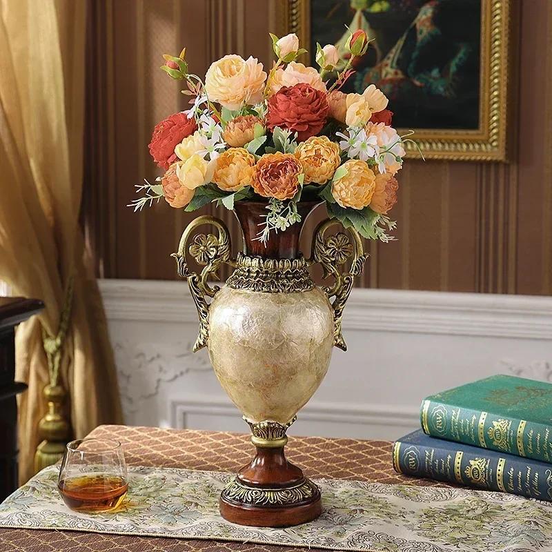 Binaural Flower Arrangement Vases Retro European Style Table Flower Pot Desktop Workmanship Decorate Originality Festival Gifts