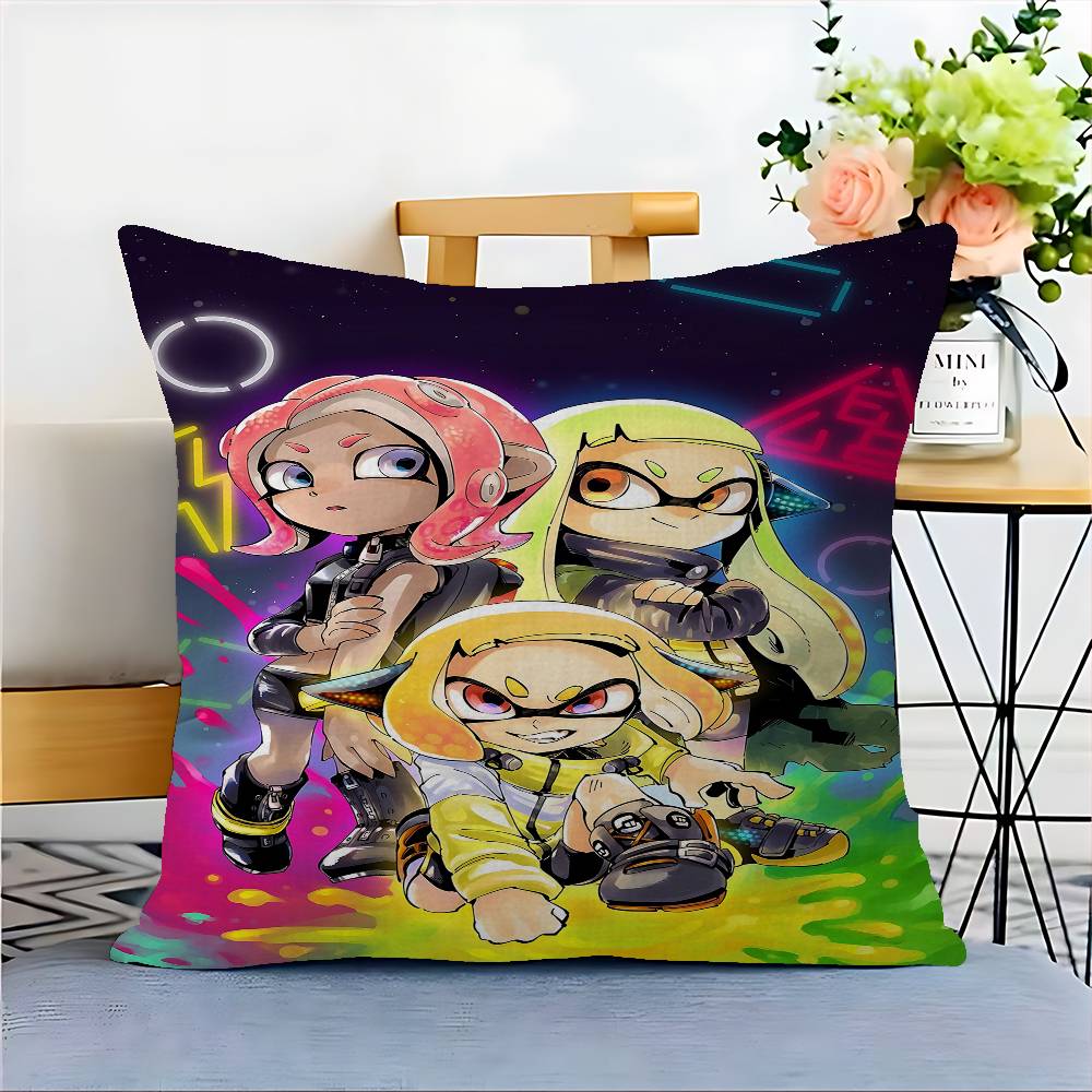Game S-Splatoon Office Cushion Pillowcase Car Cushion Cover45X45CM Lumbar Pillowcase Sofa Pillowcover 12x12Inch