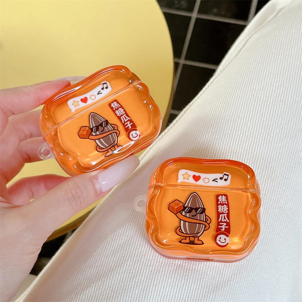 Twist edge imd caramel melon seeds earphone cover for apple AirPods 1 /1 generation cartoon fun shell PRO1/PRO1